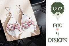 Watercolor Flowers Earrings, Sakura Earring Designs Product Image 3