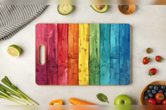 Rainbow Wooden Cutting Boards sublimation Design Product Image 3