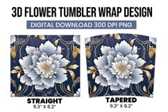 3D Flower Tumbler Wrap Design Product Image 3
