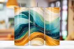 Sparkling Orange glitter Ombre Tumbler Wrap, teal PNG Product Image 3