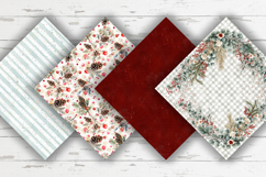 Christmas Digital Paper, Winter Floral Seamless Patterns Product Image 4