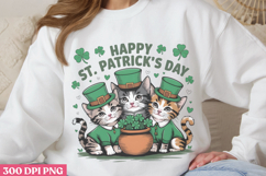 Happy St Patricks Day PNG, St-Patricks-Day-Cat-Sublimation Product Image 3