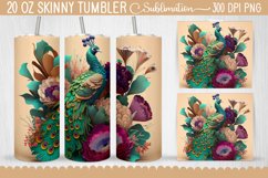 3D Colorful Peacock Flowers Tumbler Bundle - 10 Designs Product Image 4