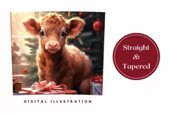 Christmas Tumbler Sublimation, Baby Highland Cow Tumbler PNG Product Image 3