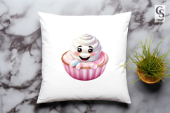 Cute Cream Cupcake Clipart PNG Product Image 3