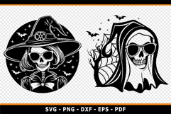 Halloween SVG, Witch SVG, Ghost Faces Clipart SVG Product Image 3