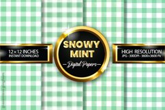 Snowy Mint Gingham Digital Papers 04 Variations Product Image 1