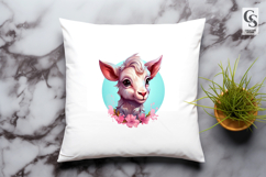 Colorful Goat Portrait Clipart Sublimation PNG Product Image 3