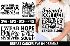 Breast Cancer SVG Design - Friends don't let friends fight Product Image 1