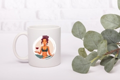 Cartoon Yoga Illustration, Wine Yoga Sublimation PNG Product Image 3