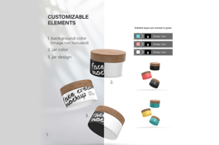 Plastic Jars With Wooden Lids - PSD Mockup Product Image 3