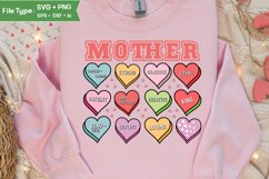 Mom Mothers Day SVG Mother SVG Dual Heart Mom Tshirt Design Product Image 3