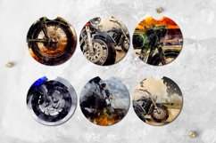Watercolor Motorcycle | Sublimation car coaster &amp; key chain Product Image 3