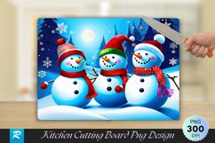 Playful Snowmen Christmas Cutting Board PNG Design Product Image 1