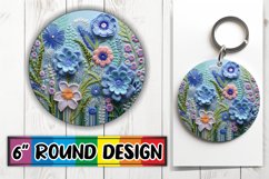 Embellished Flower Circle Ornament - Sublimation Product Image 1
