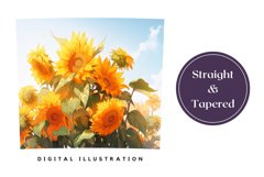 Watercolor Sunflower Tumbler Wrap, Fall Sublimation Design Product Image 3