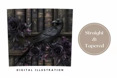 Black Raven Tumbler Wrap Design, Crow Tumbler Sublimation Product Image 3