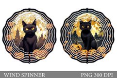 Black Cat Wind Spinner Design. Halloween Wind Spinner Product Image 1