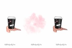 Fashion coffee clipart, Hand PNG Product Image 3