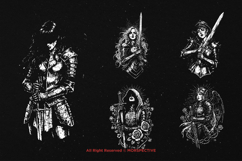10 Bundle Dark Art Women Soldier Knight Warrior Fight Girl Product Image 5