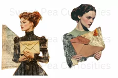 Scraps, Woman, Grunge, Ephemera, PNG, Clipart Product Image 3