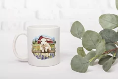 Watercolor Baby Sheep Illustration, Farm House Sublimation Product Image 3