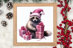 Cute Pink Christmas Animals Clipart Sublimation Product Image 3