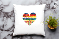 Colorful Tribal Boho Heart Watercolor Clipart PNG Product Image 3