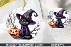 Cat Stained Glass Ornament PNG, Digital Download File Product Image 1