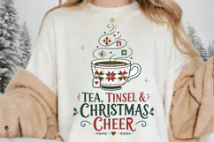 Tea Christmas PNG, Tea Tinsel And Christmas Cheer PNG, Cozy Product Image 4