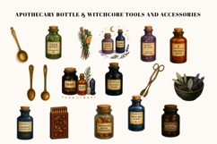 Witchcore Apothecary Watercolor Clipart Product Image 3