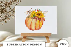 Watercolor Autumn Pumpkins png Product Image 3