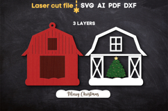 Barn Christmas Tree Toy SVG laser cut files for Glowforge Product Image 3