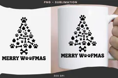 Paw print Christmas tree png design for T-shirts Product Image 3
