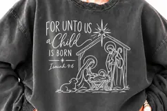 For Unto Us a Child Is Born PNG, Isaiah 9:6 Nativity Christm Product Image 3