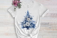 Blue Christmas Watercolor Clipart Sublimation Product Image 3