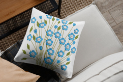 Blue Blossom Floral Embroidery Design Product Image 3