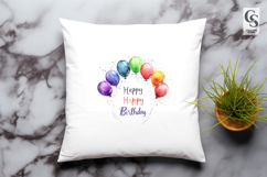 Colorful Balloon Happy Birthday Clipart Sublimation PNG Product Image 3