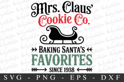 Mrs. Claus&#039; Cookie Co. Baking Santa&#039;s Svg | Christmas svg Product Image 1