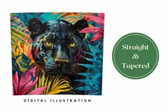 Black Panther Tumbler Wrap, Tropical Leaves Tumbler Template Product Image 3