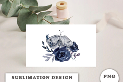 Watercolor Butterfly with Flowers png Product Image 3