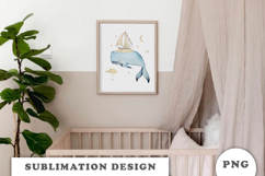 Watercolor Whale Dreams png Product Image 3