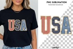 USA Patch Letters PNG | Nautical Patriotic USA Design Product Image 3