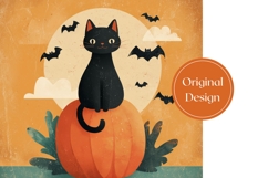 Bats Halloween Tumbler, Halloween Black Cat Tumbler Wrap Product Image 3