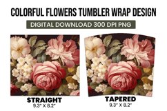Colorful Flower Tumbler Warp Design Product Image 3