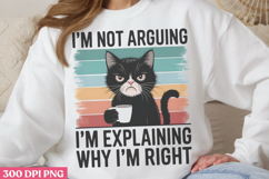 Im Not Arguing PNG, Funny Cat Jokes Sublimation PNG Product Image 3