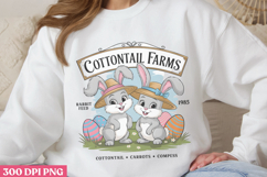Cottontail Farms PNG, Vintage Easter Rabbit Bunn Product Image 3