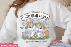 Cottontail Farms PNG, Vintage Easter Rabbit Bunn Product Image 3