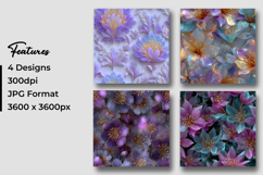 Purple Flower Pattern Digital Paper Product Image 3