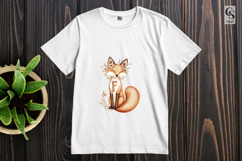 F Fox Floral Alphabet Letter Clipart Sublimation PNG Product Image 2